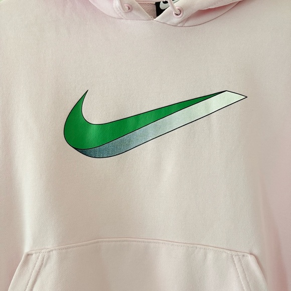 Nike Icon Clash Hoodie Pullover Loose Fit Pink Foam Green Logo Size M - Picture 9 of 13